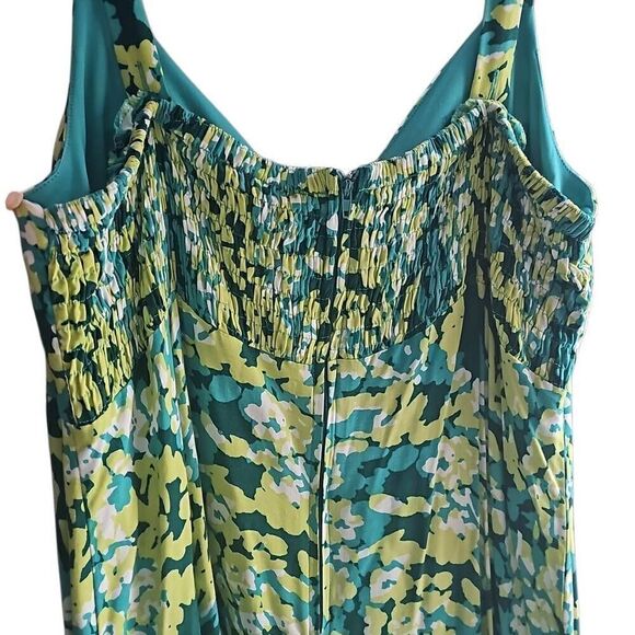 R&K Originals, spring, summer dress. Art deco floral Size 16, greens, yellow and - Picture 4 of 6